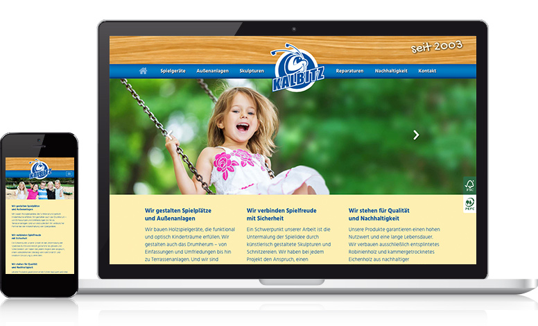 Website für Kalbitz Spielgeräte GmbH