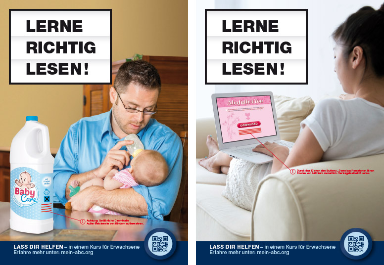 Printkampagne für Erwachsenenbildung